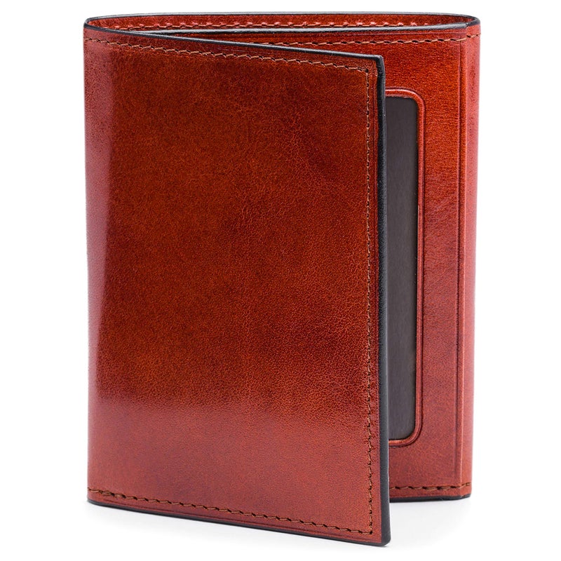 Bosca Men's Wallet, Old Leather Double I.D. Tri Fold Wallet with RFID Blocking, Cognac - Image 1
